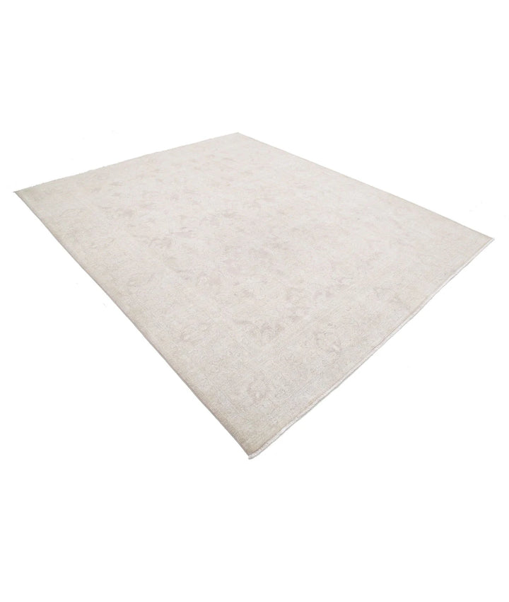 Ivory Afghan Serenity Rug 7'9" x 9'6" Hand-Knotted | No. AT96354