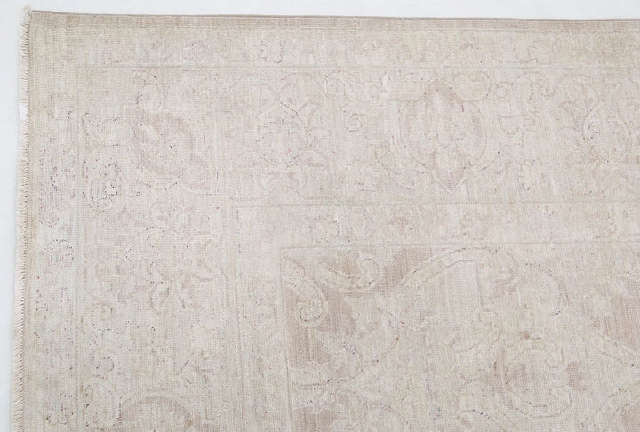 Ivory Afghan Serenity Rug 7'9" x 9'6" Hand-Knotted | No. AT96354