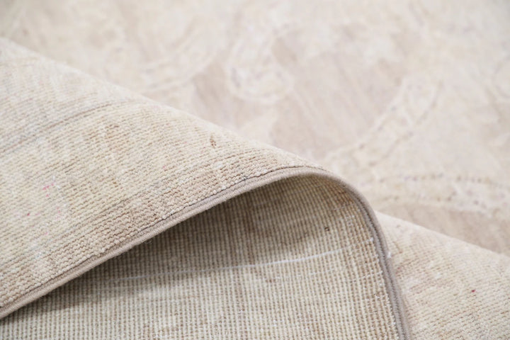 Ivory Afghan Serenity Rug 7'9" x 9'6" Hand-Knotted | No. AT96354