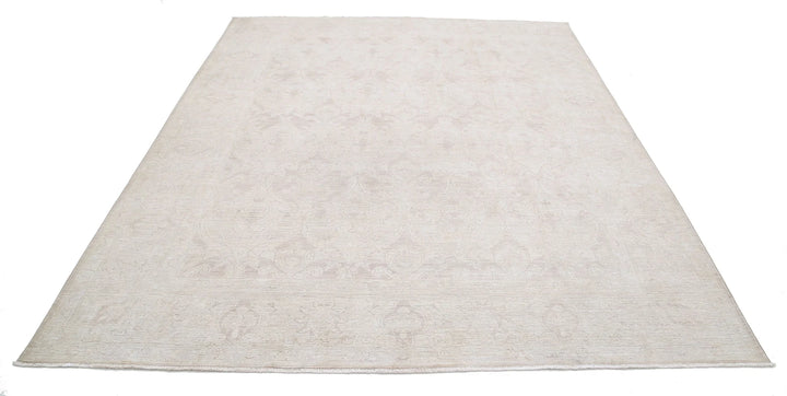 Ivory Afghan Serenity Rug 7'9" x 9'6" Hand-Knotted | No. AT96354