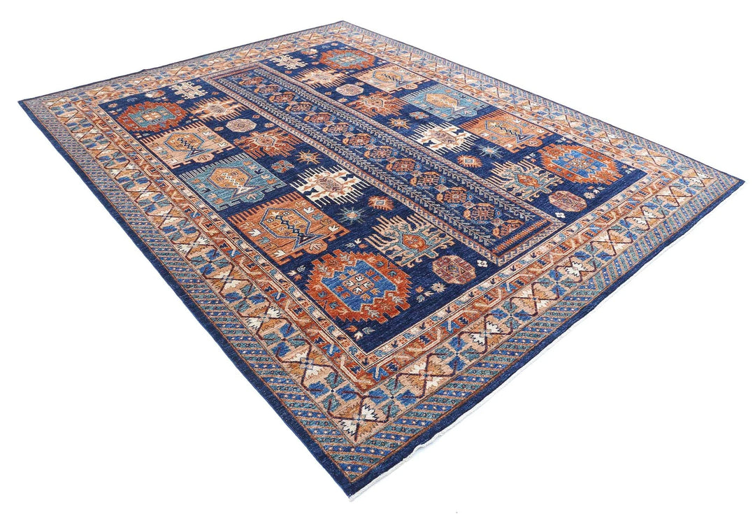 Afghan Nomadic Caucasian Humna Rug 8' 1" x 10' 0" Hand-Knotted | No. AT96378