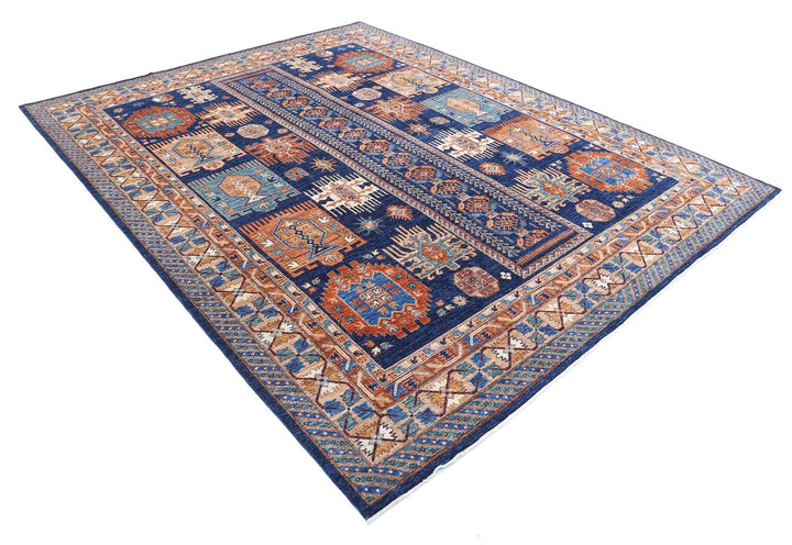 Afghan Nomadic Caucasian Humna Rug 8' 1" x 10' 0" Hand-Knotted | No. AT96378