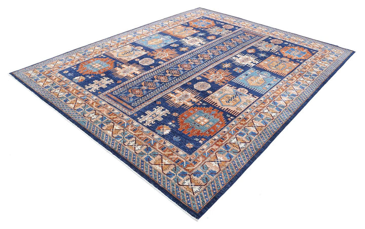 Afghan Nomadic Caucasian Humna Rug 8' 1" x 10' 0" Hand-Knotted | No. AT96378