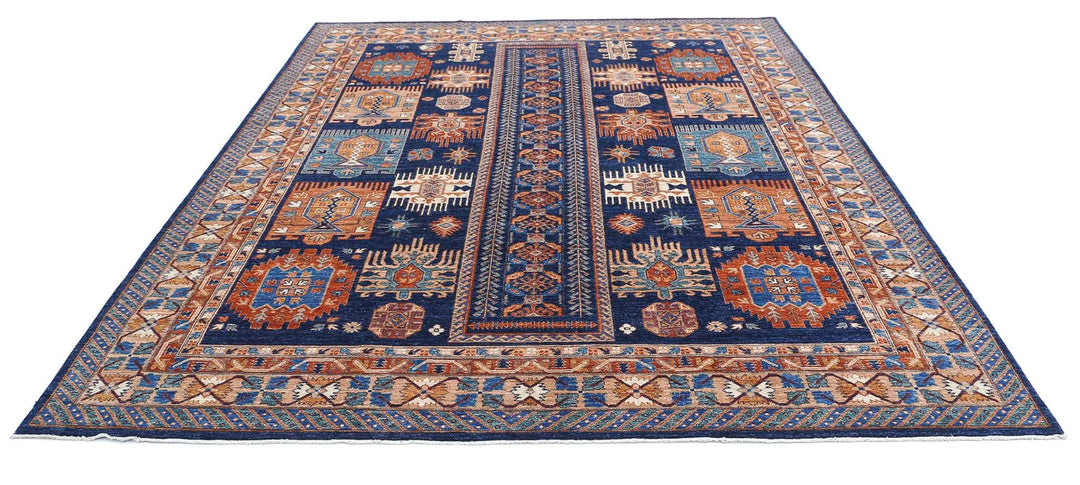 Afghan Nomadic Caucasian Humna Rug 8' 1" x 10' 0" Hand-Knotted | No. AT96378