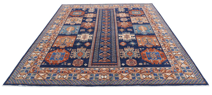 Afghan Nomadic Caucasian Humna Rug 8' 1" x 10' 0" Hand-Knotted | No. AT96378