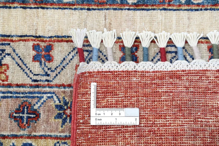 Red Afghan Oriental Rug 4' 9" x 6' 6" Hand-Knotted | No. AT96393