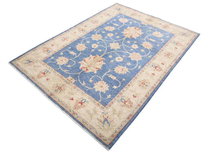 Afghan Ziegler Rug 4' 10" x 6' 8" Hand-Knotted | No. AT96398