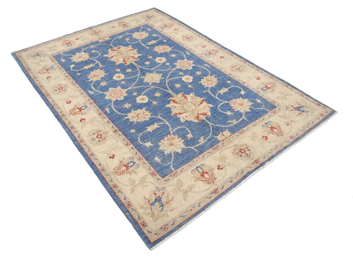 Afghan Ziegler Rug 4' 10" x 6' 8" Hand-Knotted | No. AT96398