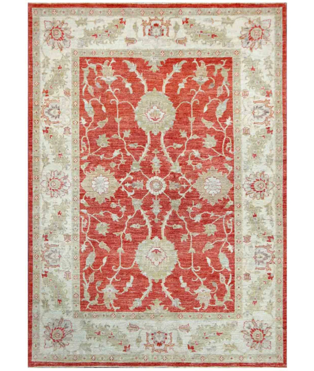 Afghan Ziegler Rug 5' 7" x 7' 9" Hand-Knotted | No. AT96404