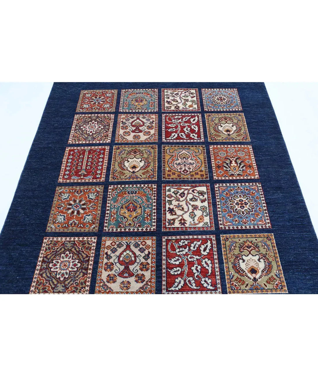 Afghan Bakhtiari Rug 5' 0" x 6' 0" Hand-Knotted | No. AT96435