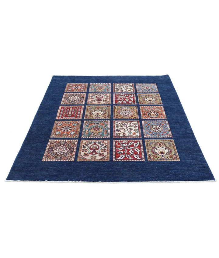 Afghan Bakhtiari Rug 5' 0" x 6' 0" Hand-Knotted | No. AT96435