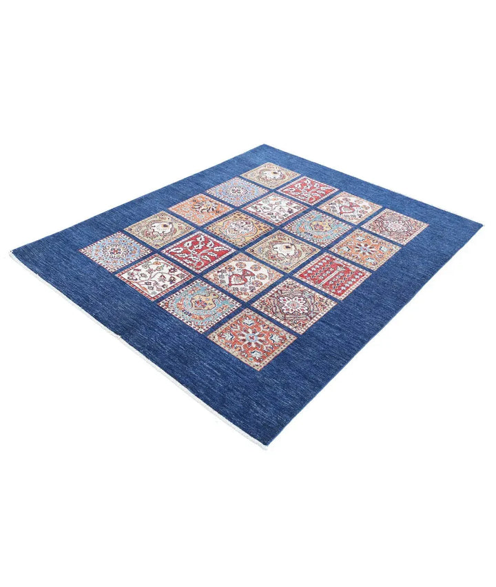 Afghan Bakhtiari Rug 5' 0" x 6' 0" Hand-Knotted | No. AT96435