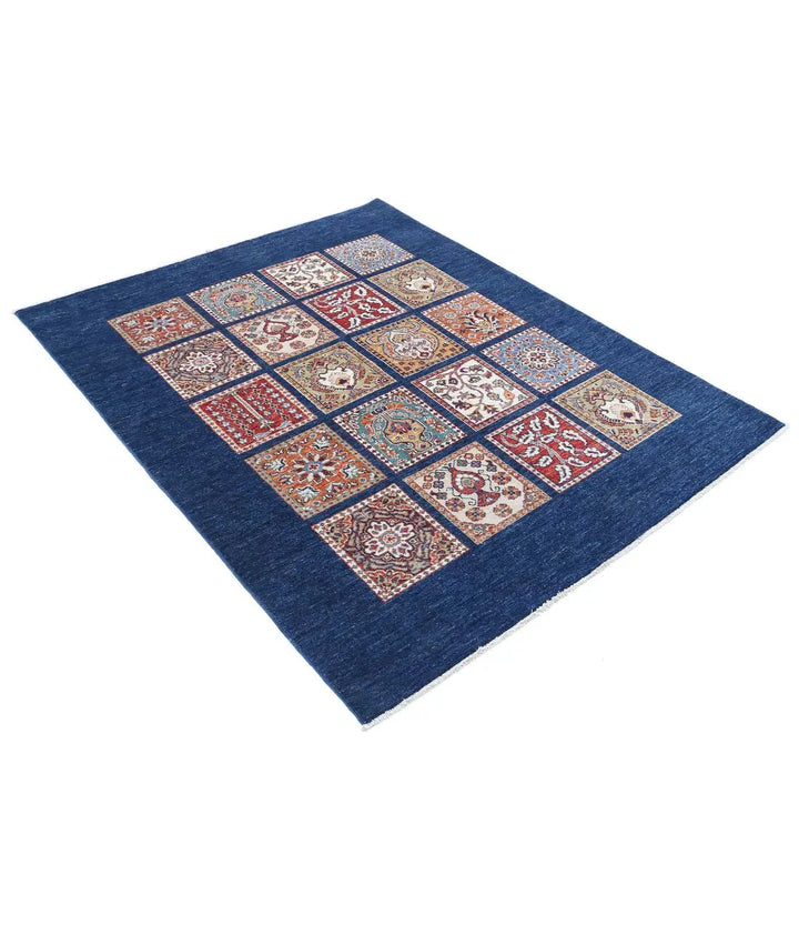 Afghan Bakhtiari Rug 5' 0" x 6' 0" Hand-Knotted | No. AT96435