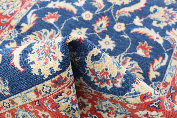 Blue Afghan Oriental Rug 3' 3" x 4' 10" Hand-Knotted view