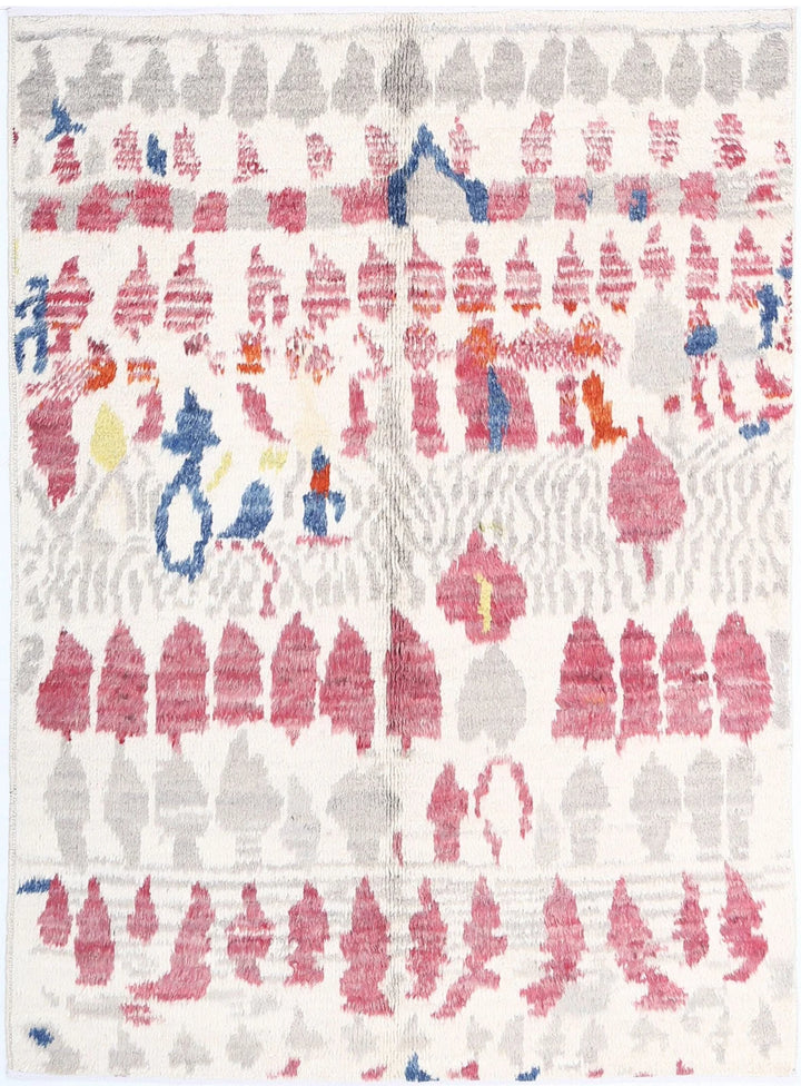 Moroccan Tribal Rug 4' 5" x 5' 10" Hand-Knotted | No. AT96519