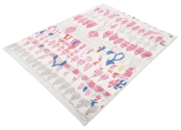 Moroccan Tribal Rug 4' 5" x 5' 10" Hand-Knotted | No. AT96519