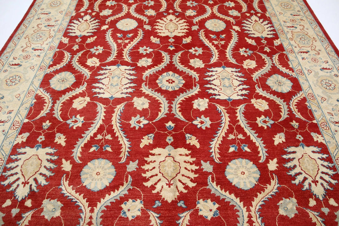 Rust Afghan Ziegler Rug 8' 10" x 11' 10" Hand-Knotted | No. AT96527