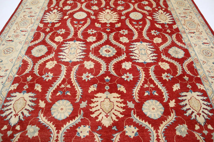 Rust Afghan Ziegler Rug 8' 10" x 11' 10" Hand-Knotted | No. AT96527