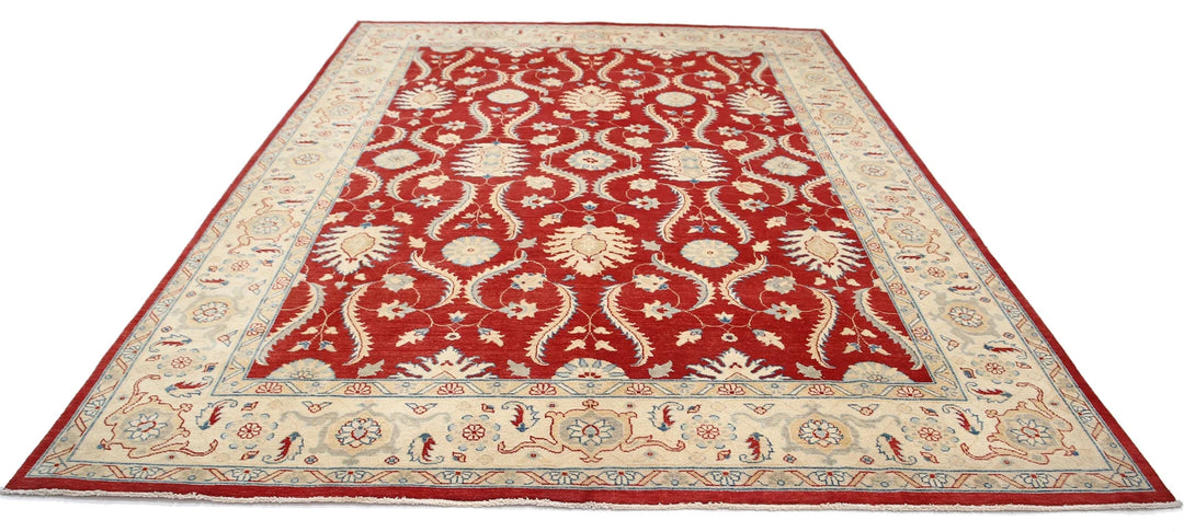 Rust Afghan Ziegler Rug 8' 10" x 11' 10" Hand-Knotted | No. AT96527