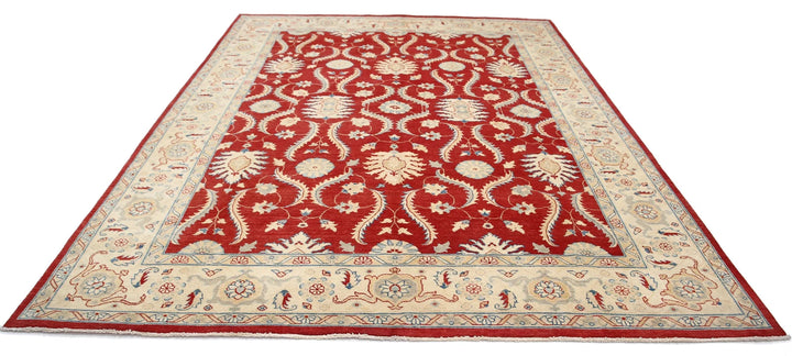 Rust Afghan Ziegler Rug 8' 10" x 11' 10" Hand-Knotted | No. AT96527