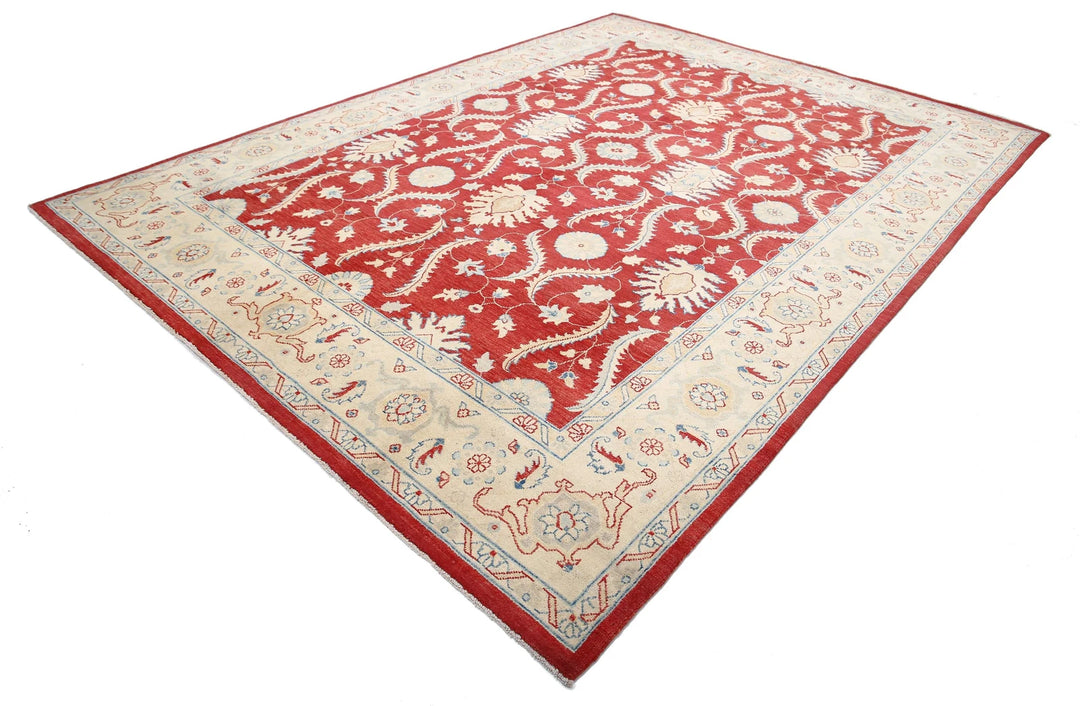 Rust Afghan Ziegler Rug 8' 10" x 11' 10" Hand-Knotted | No. AT96527