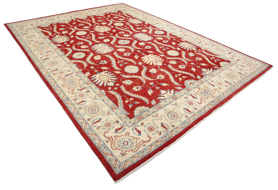 Rust Afghan Ziegler Rug 8' 10" x 11' 10" Hand-Knotted | No. AT96527