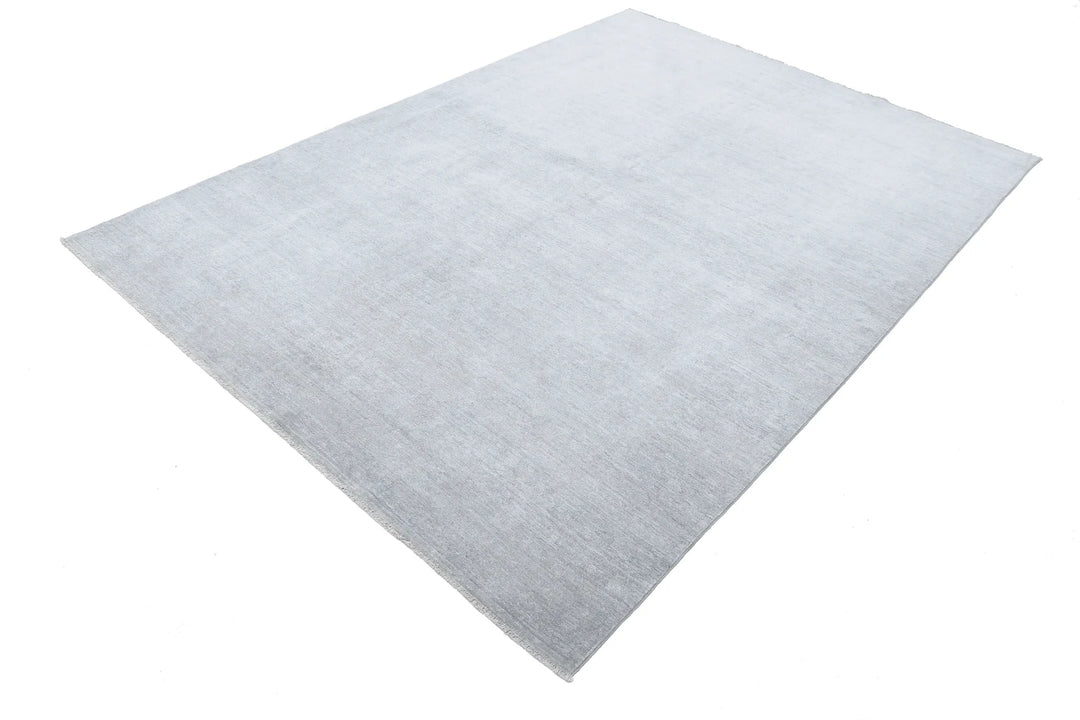 Grey Afghan Overdye Rug 6' 1" x 8' 4" Hand-Knotted | No. AT96581