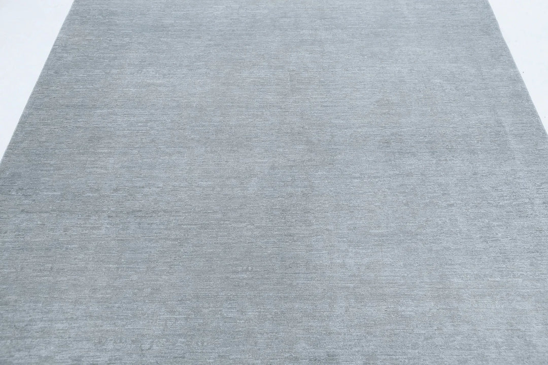 Grey Afghan Overdye Rug 6' 1" x 8' 4" Hand-Knotted | No. AT96581