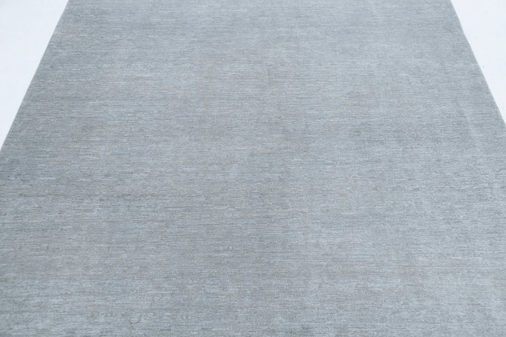 Grey Afghan Overdye Rug 6' 1" x 8' 4" Hand-Knotted | No. AT96581