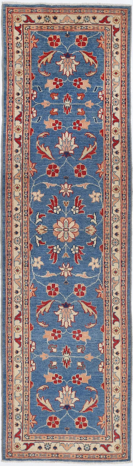 Blue Afghan Ziegler Rug 2' 7" x 9' 8" Hand-Knotted | No. AT96695