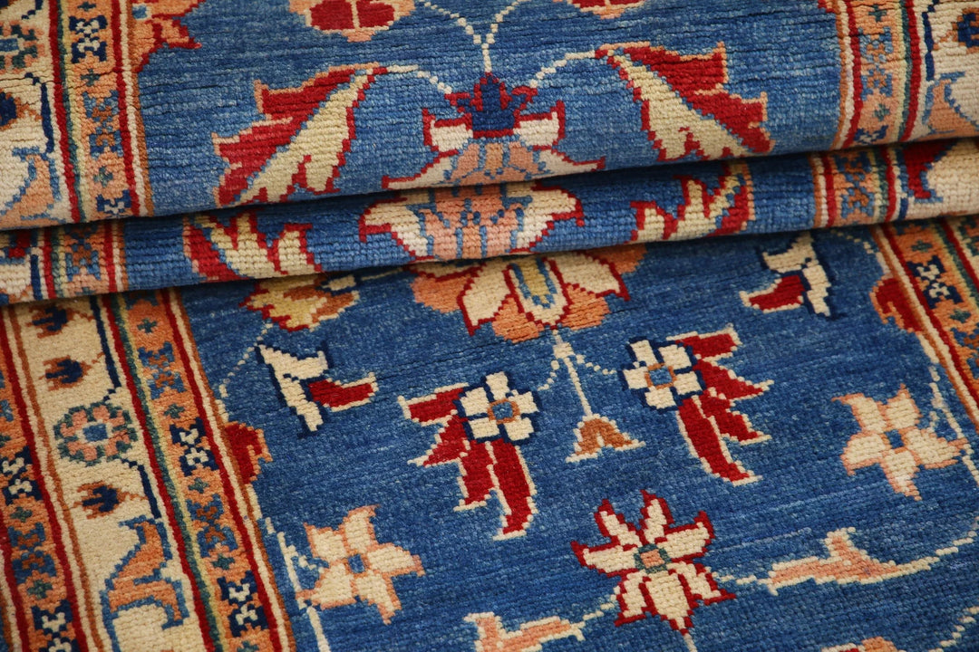 Blue Afghan Ziegler Rug 2' 7" x 9' 8" Hand-Knotted | No. AT96695