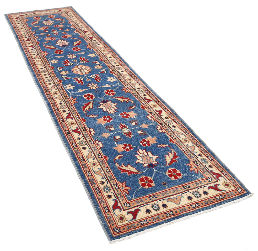 Blue Afghan Ziegler Rug 2' 7" x 9' 8" Hand-Knotted | No. AT96695