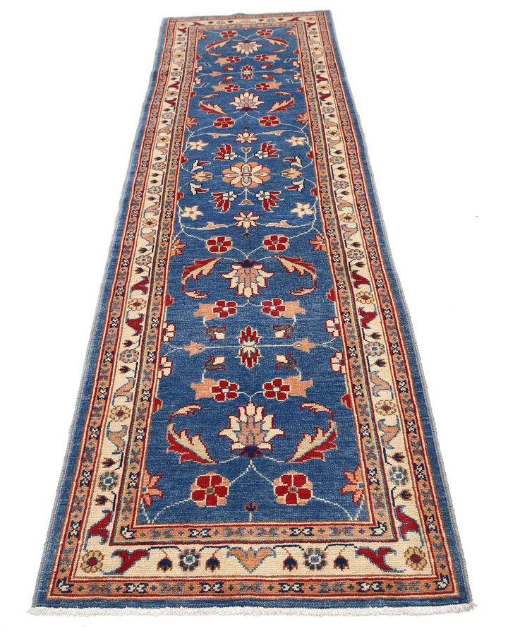 Blue Afghan Ziegler Rug 2' 7" x 9' 8" Hand-Knotted | No. AT96695