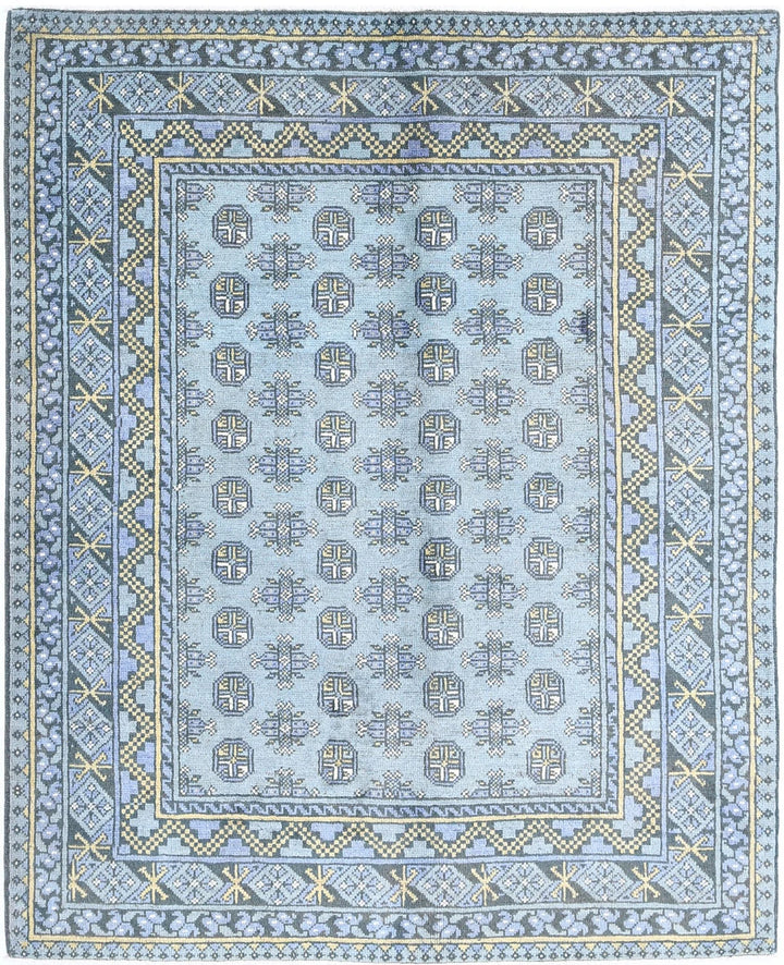 Afghan Akcha Revival Rug 5' 2" x 6' 2" Hand-Knotted | No. AT96779