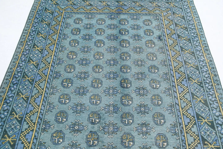 Afghan Akcha Revival Rug 5' 2" x 6' 2" Hand-Knotted | No. AT96779