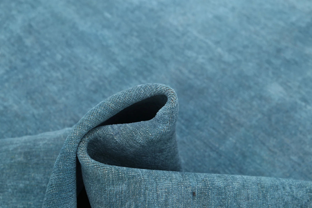 Teal Afghan Overdye Rug 6'10" x 9'10" Hand-Knotted | No. AT96841