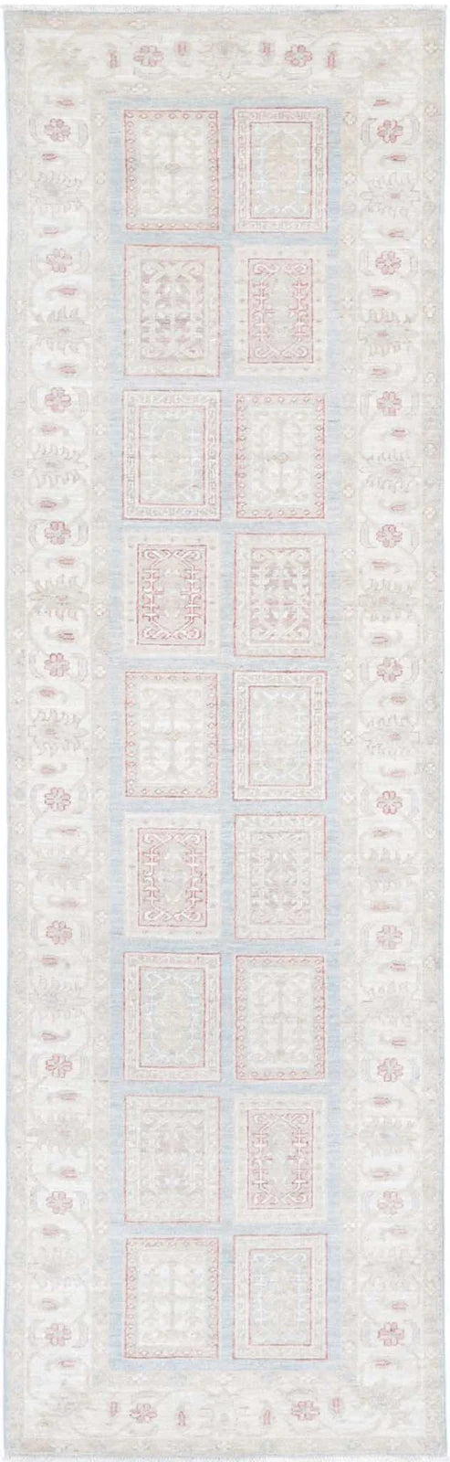 Afghan Serenity Runner Rug 2' 7" x 9' 6" Hand-Knotted | No. AT96888