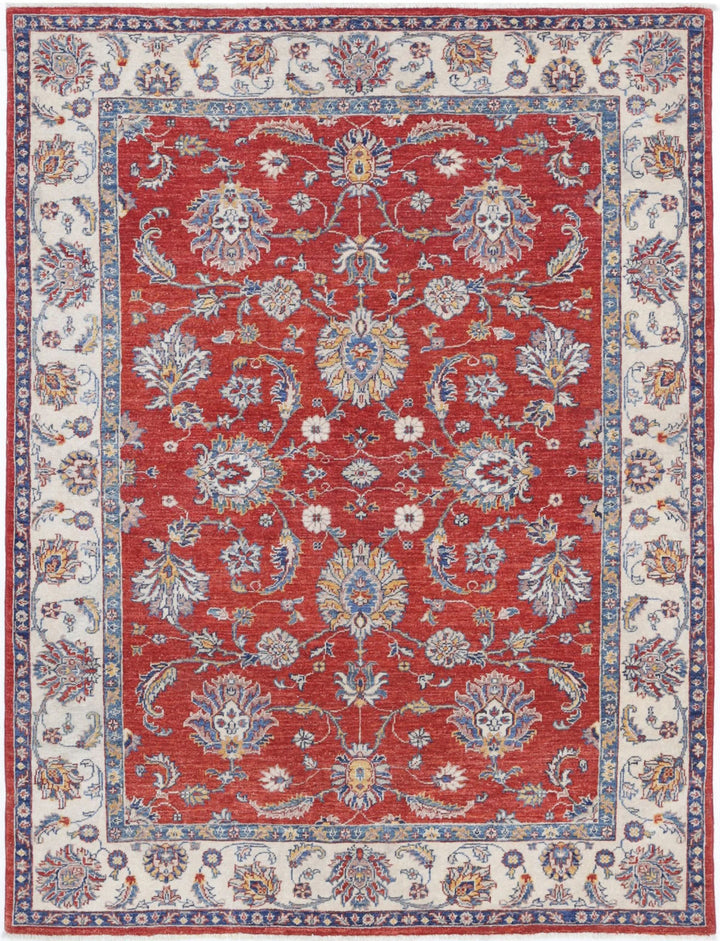 Afghan Ziegler Farhan Rug 4' 8" x 6' 3" Hand-Knotted | No. AT96917