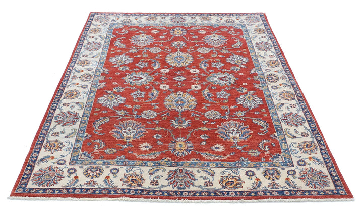 Afghan Ziegler Farhan Rug 4' 8" x 6' 3" Hand-Knotted | No. AT96917