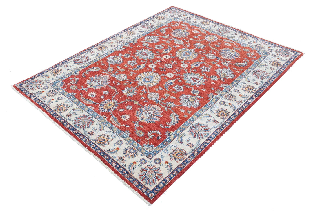 Afghan Ziegler Farhan Rug 4' 8" x 6' 3" Hand-Knotted | No. AT96917