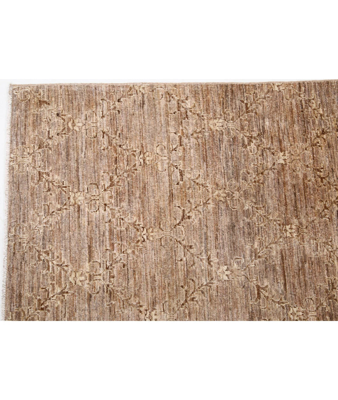 Beige Afghan Modcar Rug 5' 10" x 7' 9" Hand-Knotted | No. AT96982