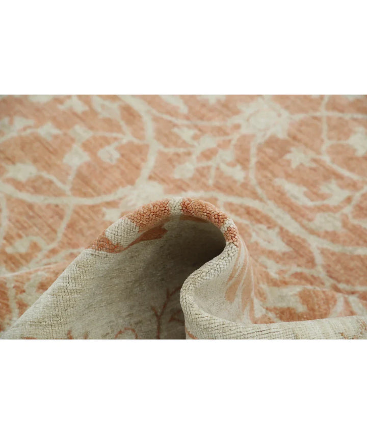 Orange Afghan Ziegler Rug 8' 0" x 11' 2" Hand-Knotted | No. AT97107