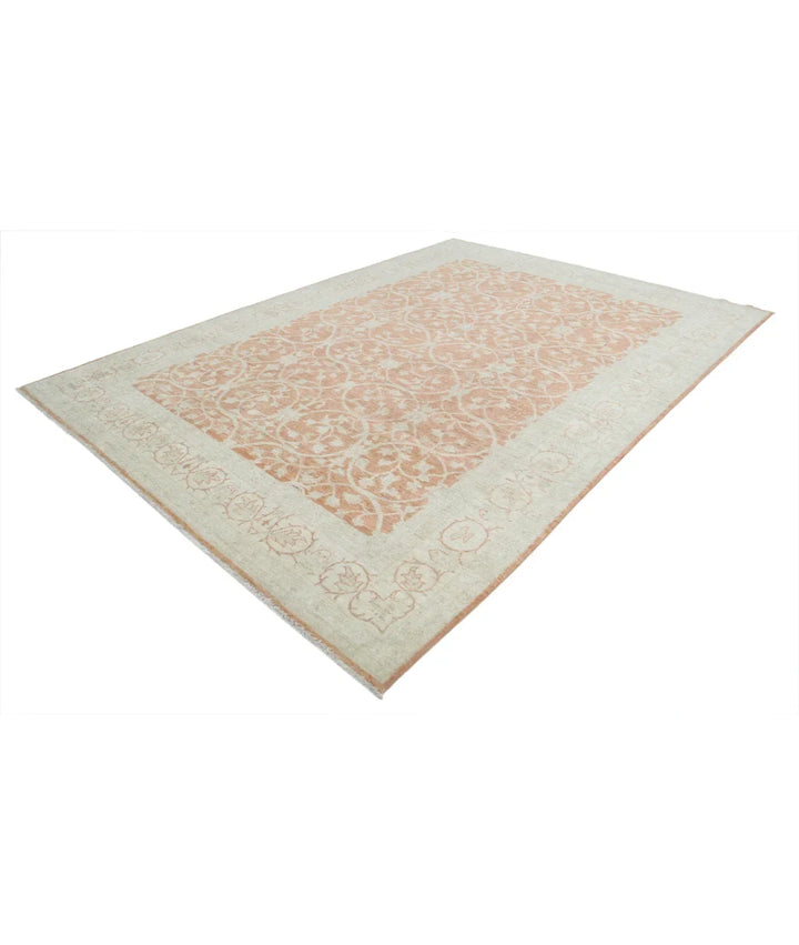 Orange Afghan Ziegler Rug 8' 0" x 11' 2" Hand-Knotted | No. AT97107