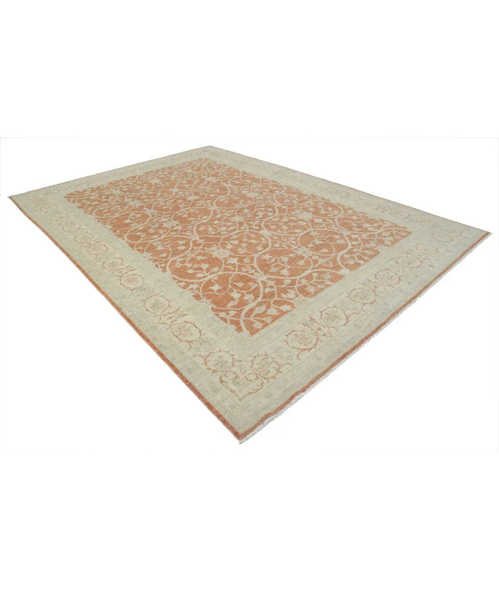 Orange Afghan Ziegler Rug 8' 0" x 11' 2" Hand-Knotted | No. AT97107