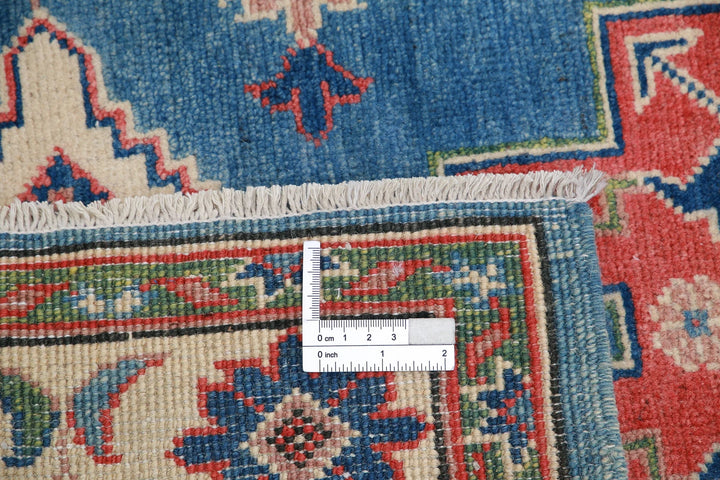 Afghan Tribal Kazak Rug 3' 2" x 4' 10" Hand-Knotted | No. AT97115