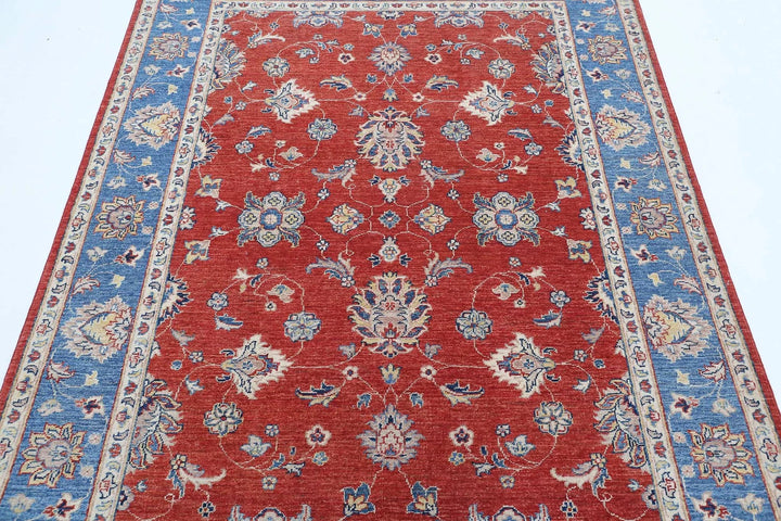 Afghan Ziegler Farhan Rug 4' 10" x 6' 5" Hand-Knotted | No. AT97175