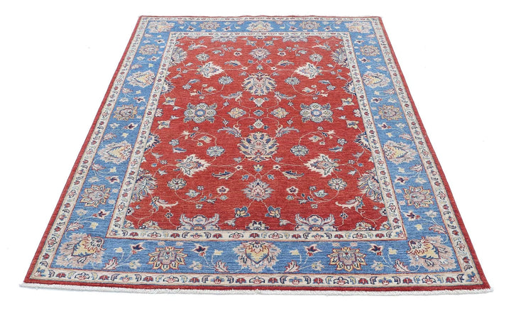 Afghan Ziegler Farhan Rug 4' 10" x 6' 5" Hand-Knotted | No. AT97175