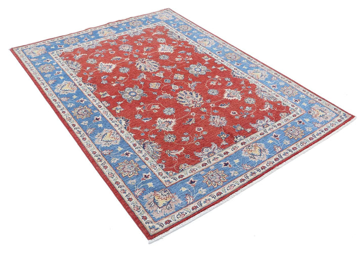 Afghan Ziegler Farhan Rug 4' 10" x 6' 5" Hand-Knotted | No. AT97175