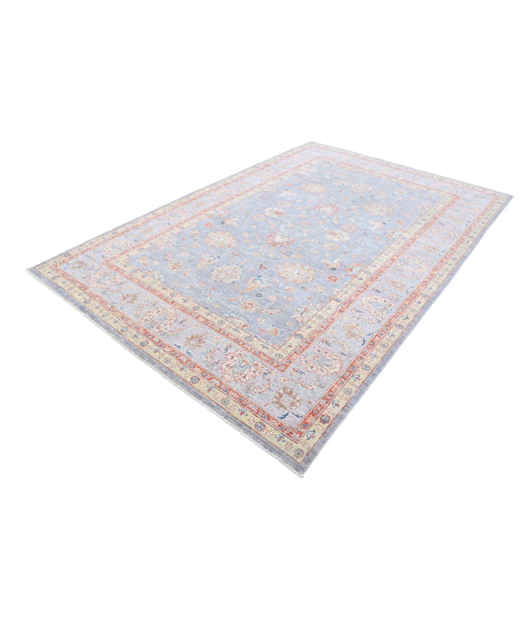 Afghan Ziegler Rug 6' 7" x 9' 10" Hand-Knotted | No. AT97229
