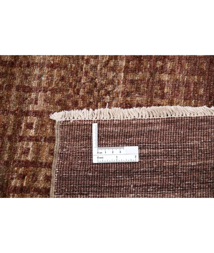 Beige Afghan Modcar Rug 4' 5" x 6' 6" Hand-Knotted | No. AT97234